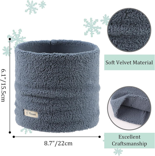 Zsedrut Fleece Warm Kids Scarf Thick Velvet Boys Girls Round Scarves Winter