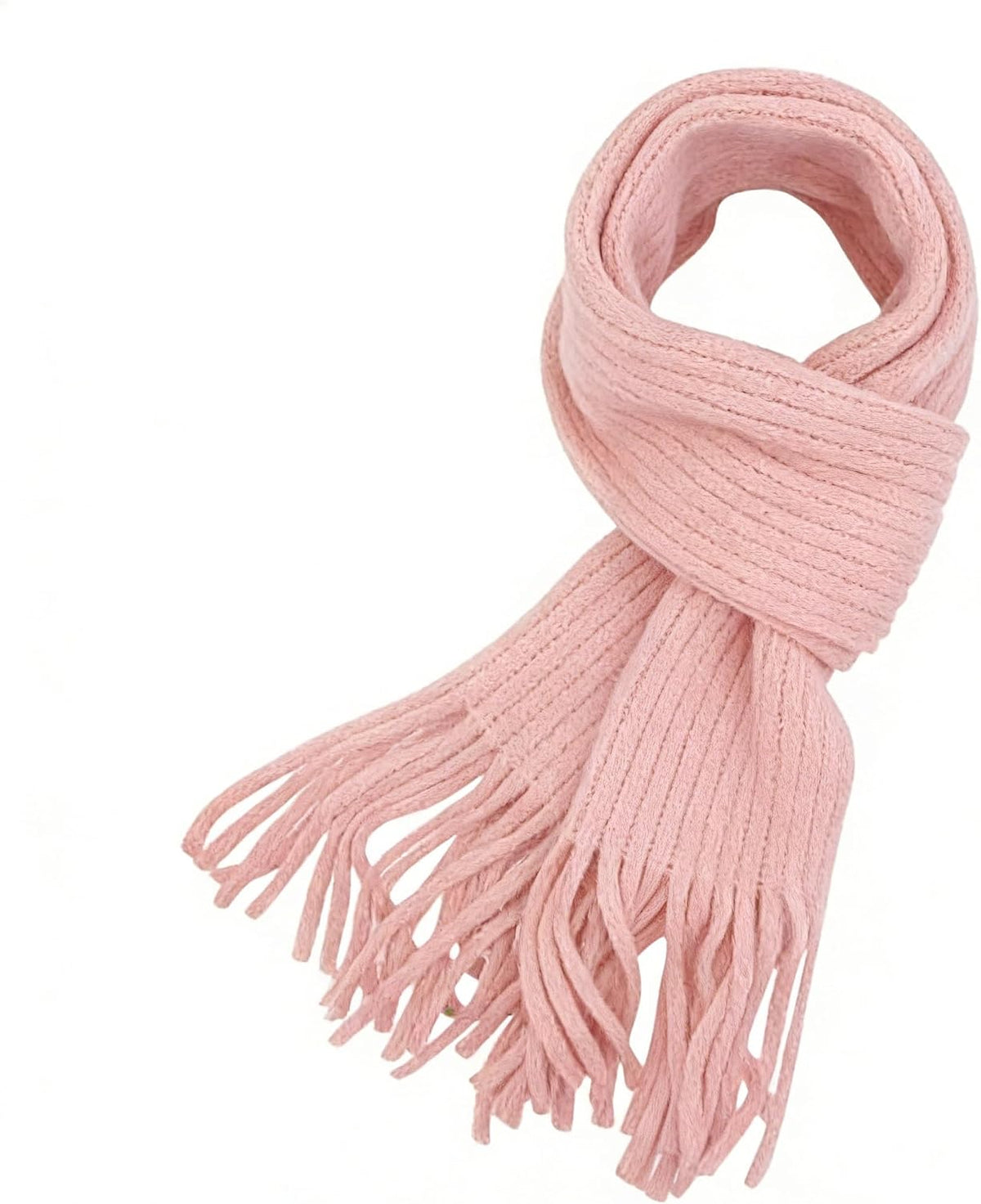 Girls Winter Knit Scarf for 2-14T Kids Soft Warm Solid Scarves