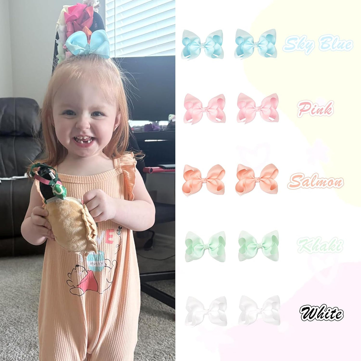 CÉLLOT 40PCS 4.5 Inch Hair Bows for Girls Toddler Hair Accessories in Pairs