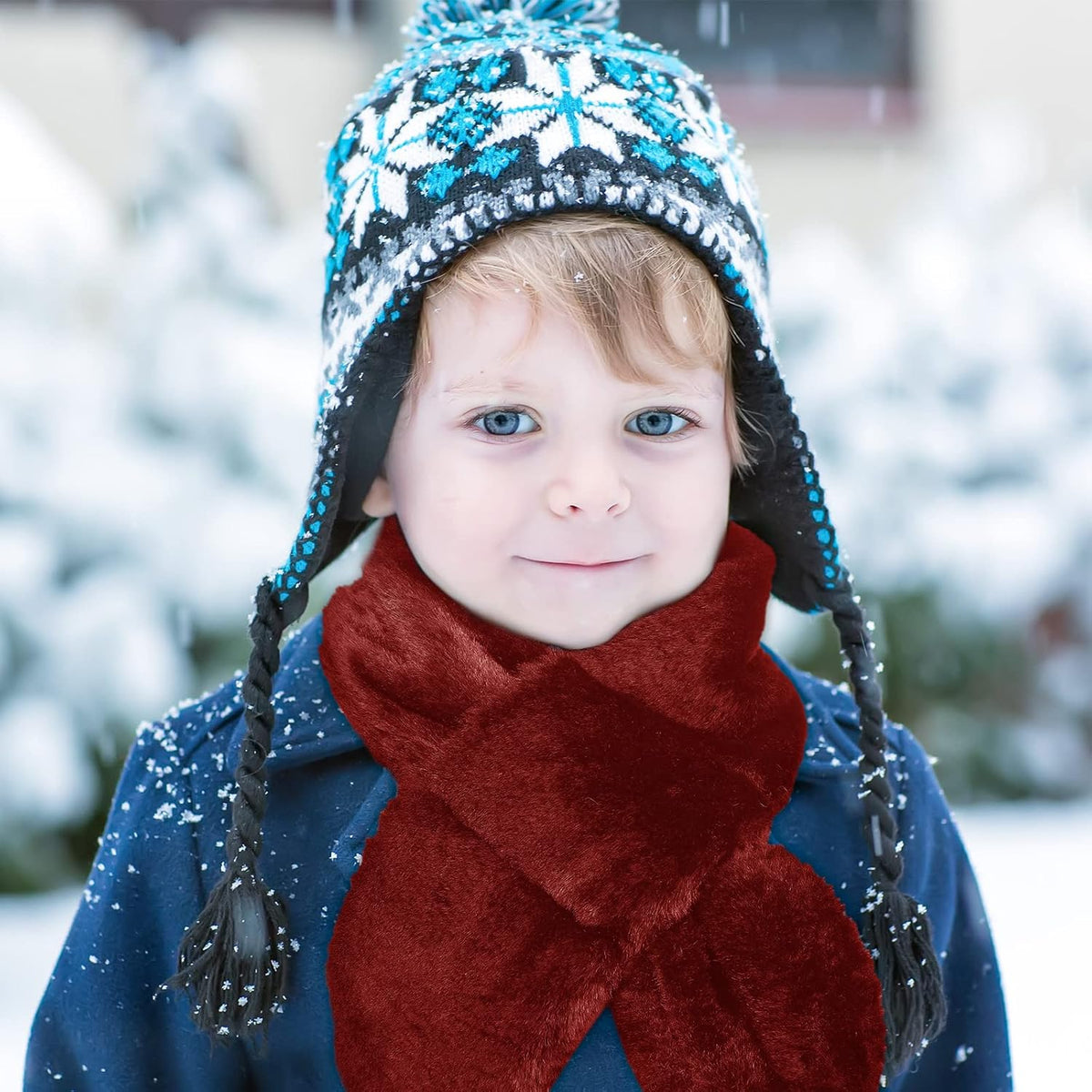 SATINIOR 3 Pieces Kids Winter Scarf Fleece Collar 3Color
