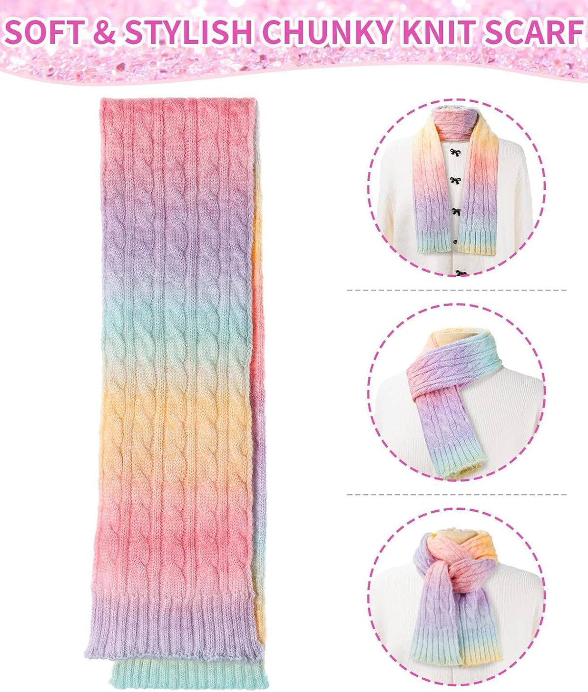Remifa Kids Winter Hat Scarf Gloves Set, Girls Boys Toddler 8% Wool Warm Fleece Beanie Knit Neck Scarf Mittens Christmas Gift