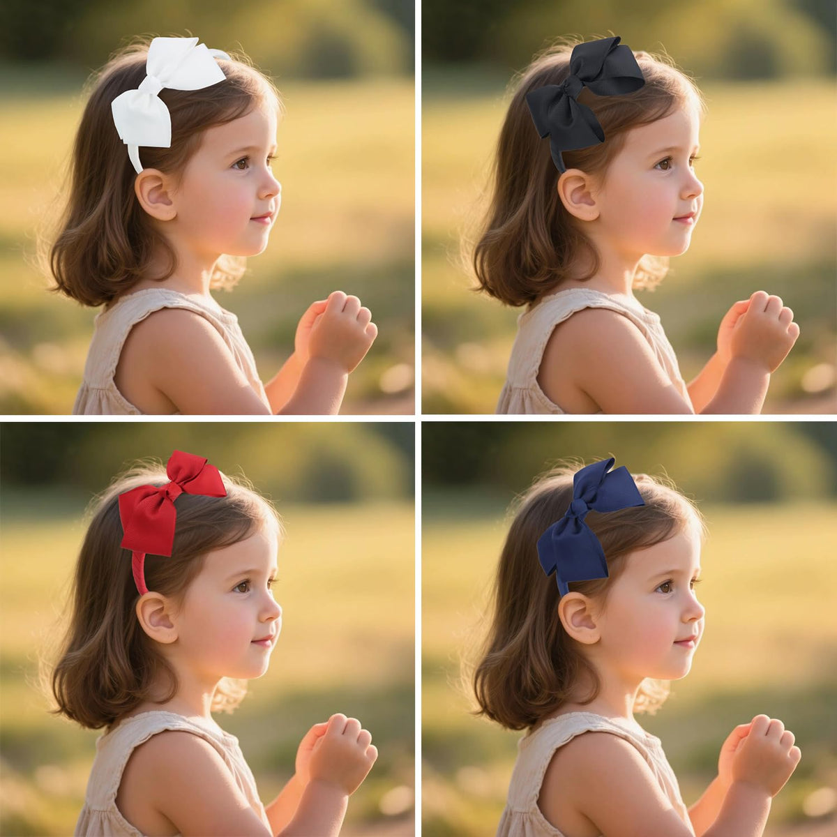 Fashion Cute Navy Blue Bow Headband Back to School Headbands for Girls Toddlers.