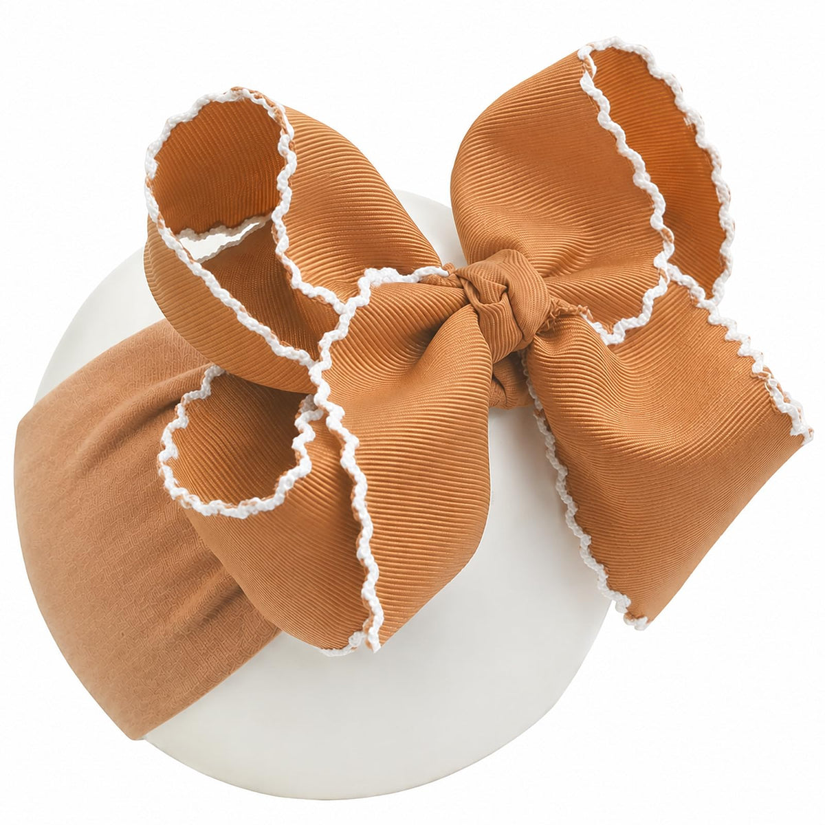 6'' Jumbo Black Baby Girls Bow Headbands, Soft Nylon Headwraps