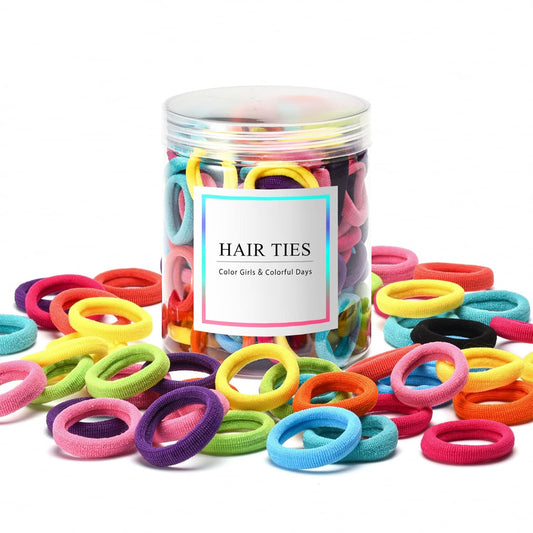 100 Pcs Baby Hair Ties, Cotton Ponytail Holders, No Damage Elastics