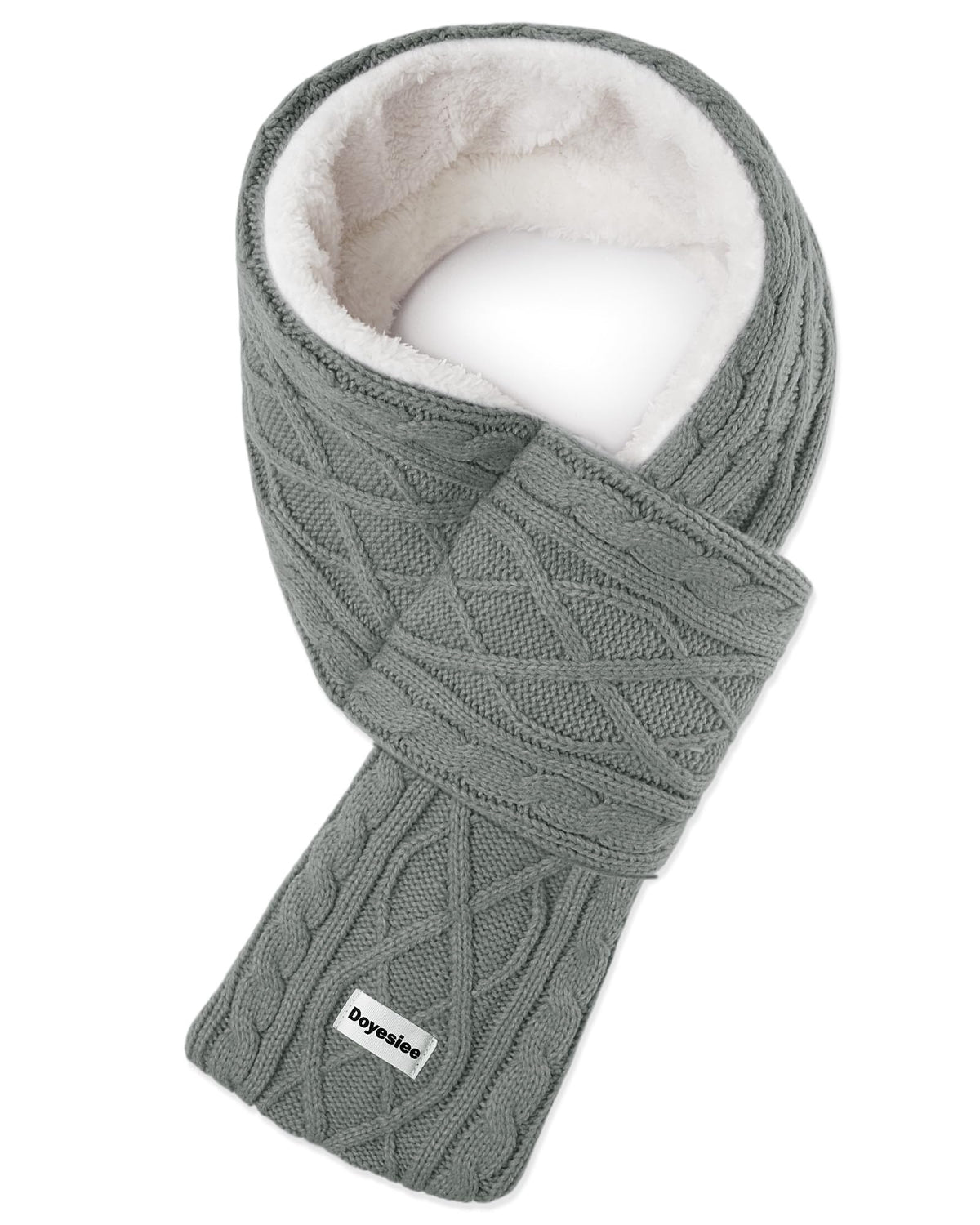 Kids Scarf for Girls Boys, Winter Long Fleece Plush Scarves Knitted Cross Tie Neck Warmer for Cold Weather