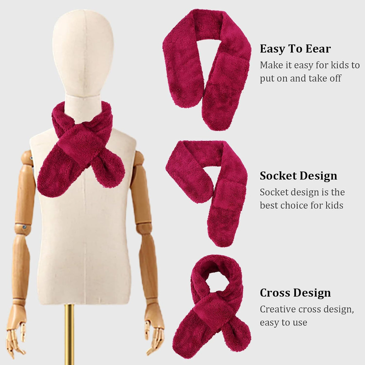 JANGANNSA Fleece Kids Scarf Warm Winter & Autumn Neck Warmer for Boy & Girl