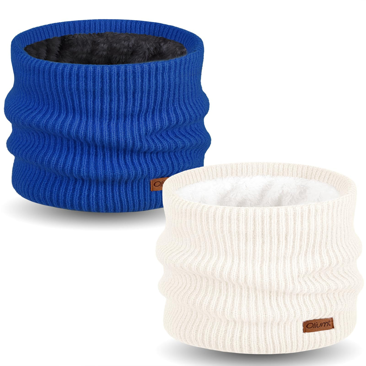 Kids Neck Warmer Winter Neck Gaiters Knitted Infinity Scarf for Boys Girls Fleece Lined Ski Mask for Cold Weather