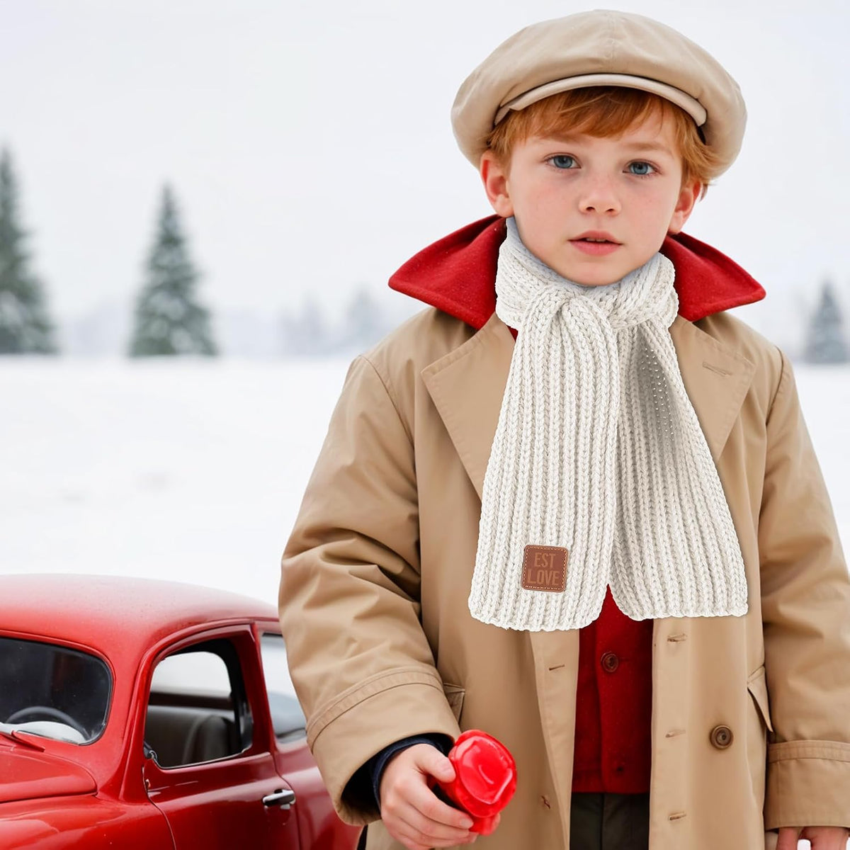 Abeillo Warm Kids Winter Knit Scarves Soft Knitted Neck Warmer Scarf Warm Scarves Wrap for Boys Girls