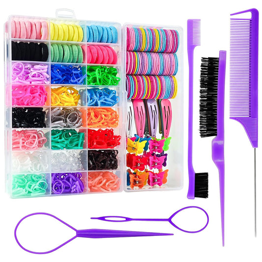 Hair Accessories Set for Girls Toddlers - Colorful Small Bands for Hair