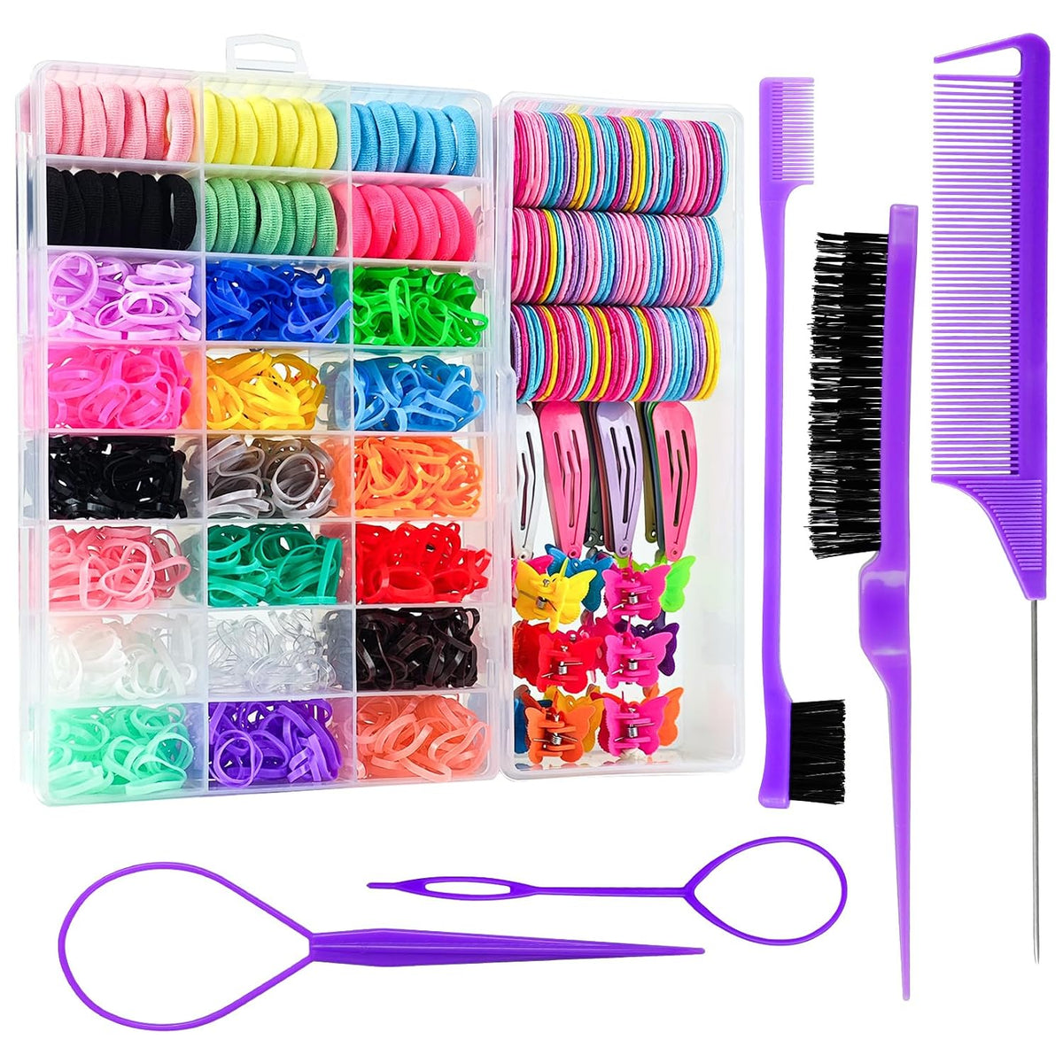 Hair Accessories Set for Girls Toddlers - Colorful Small Bands for Hair
