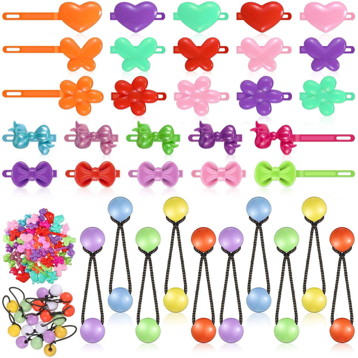 Giegxin 60 Pcs Girls Barrettes Hair Clips Ponytail Ties, ovely Style