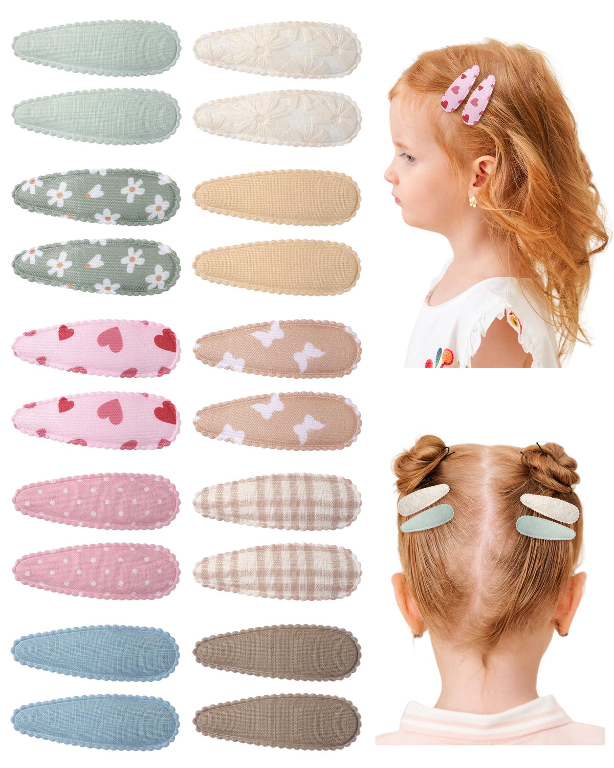 doboi Toddler Hair Clips for Girls Baby Barrettes-40PCS Pastel Floral