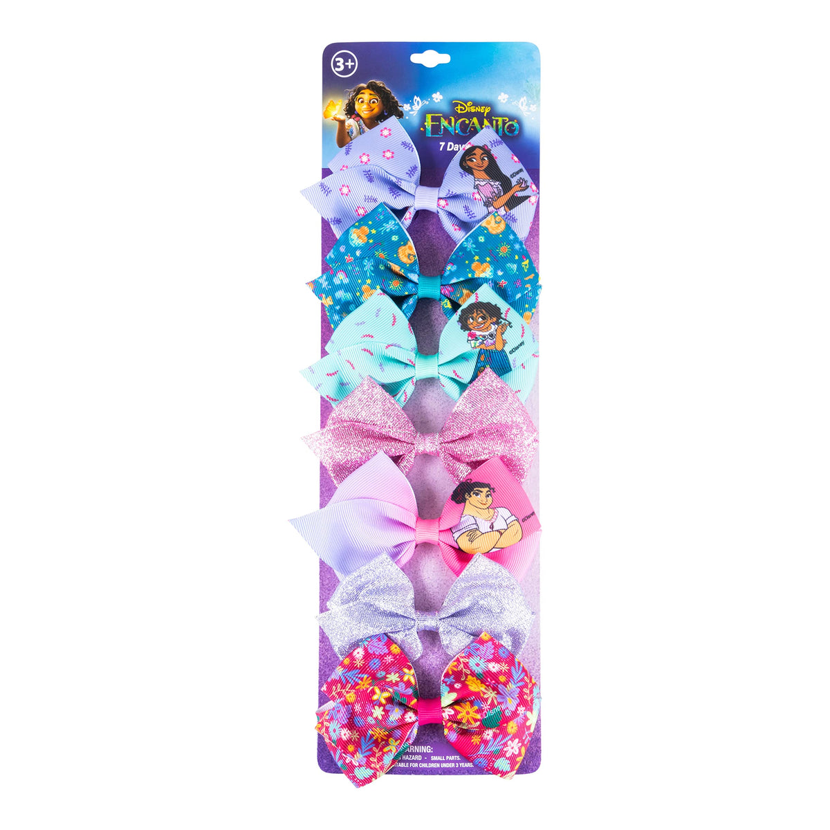 Disney Princess - Girls Hair Accessories Gift Set - Kids Hair Bows - 7 Pcs 4 Inch Bundle - Different Princess on Each Clip - Alligator Clip Ages 3+