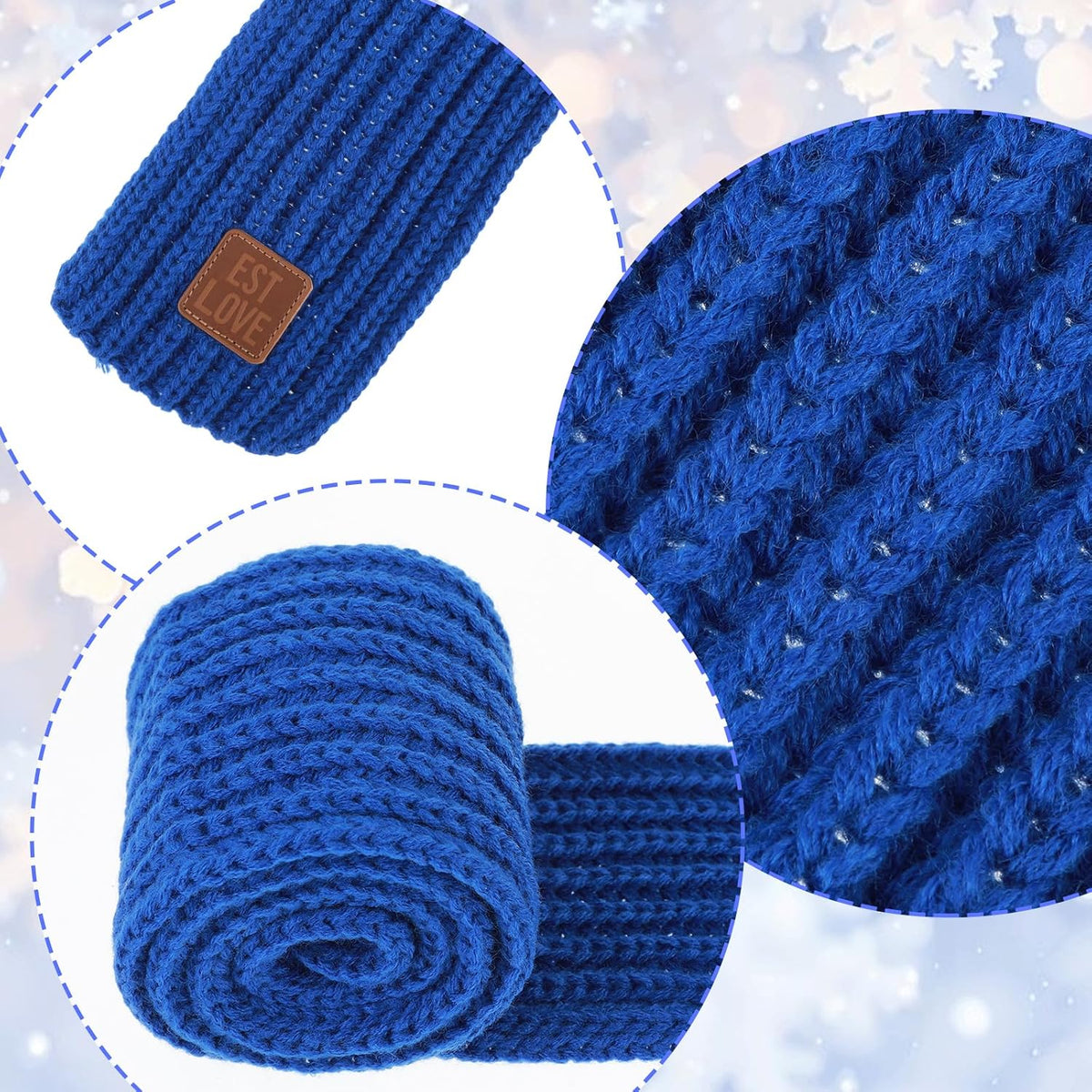 Abeillo Warm Kids Winter Knit Scarves Soft Knitted Neck Warmer Scarf Warm Scarves Wrap for Boys Girls