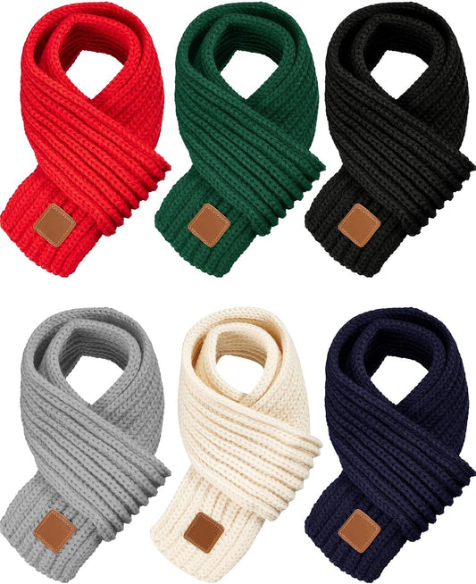 SATINIOR 6 Pcs Winter Kids Scarves Toddler Knit Neck Warmers
