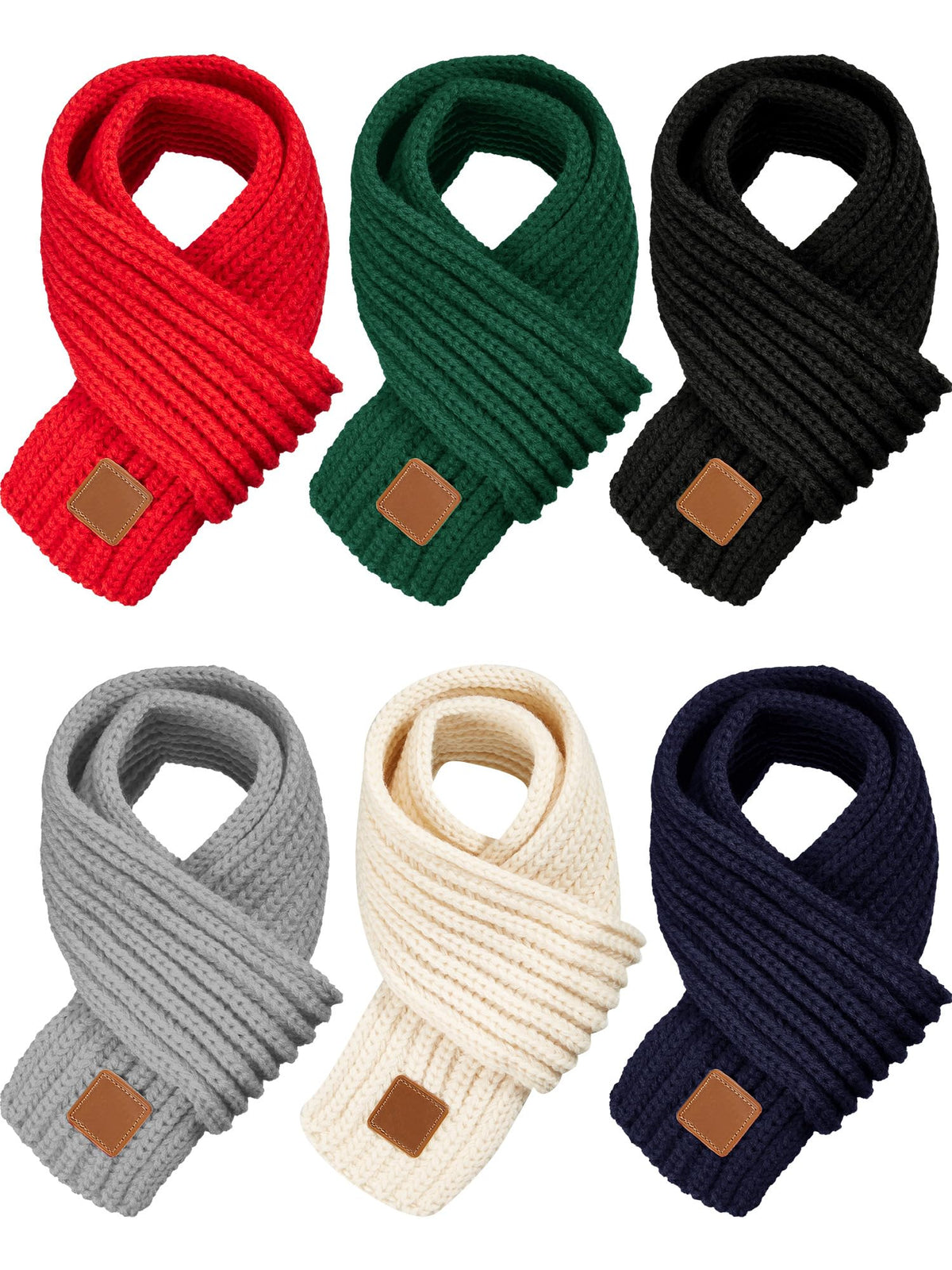 SATINIOR 6 Pcs Winter Kids Scarves Toddler Knit Neck Warmers