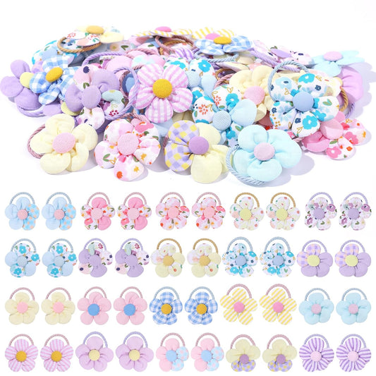 40 PCS Toddler Hair Ties for Girls, Baby Girls Cute Flower Hair Ties