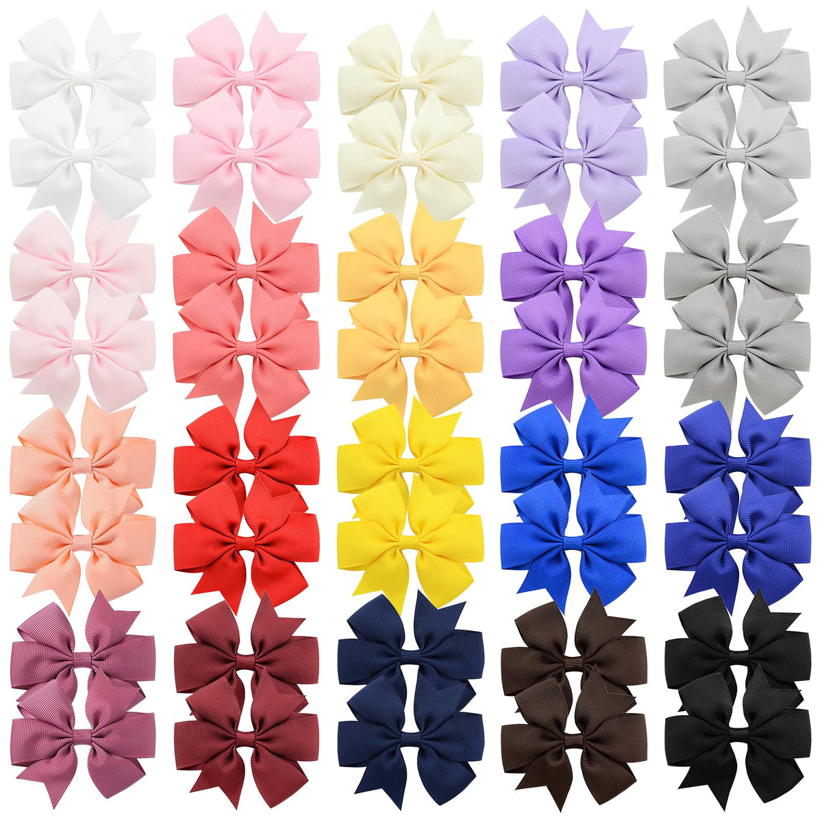 Choicbaby 60pcs 3 Inches Grosgrain Ribbon Hair Bows for Baby Girls Toddler