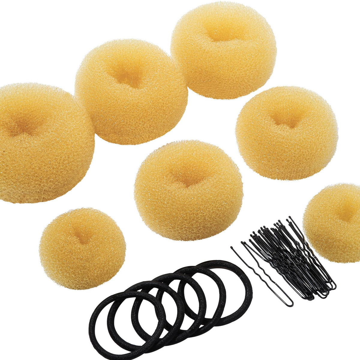 Teenitor Hair Bun Maker, 7pcs Bun Donuts for hair Buns(1 Extra-Large, 2 Large, 2 Medium, 2 Small), Light Brown