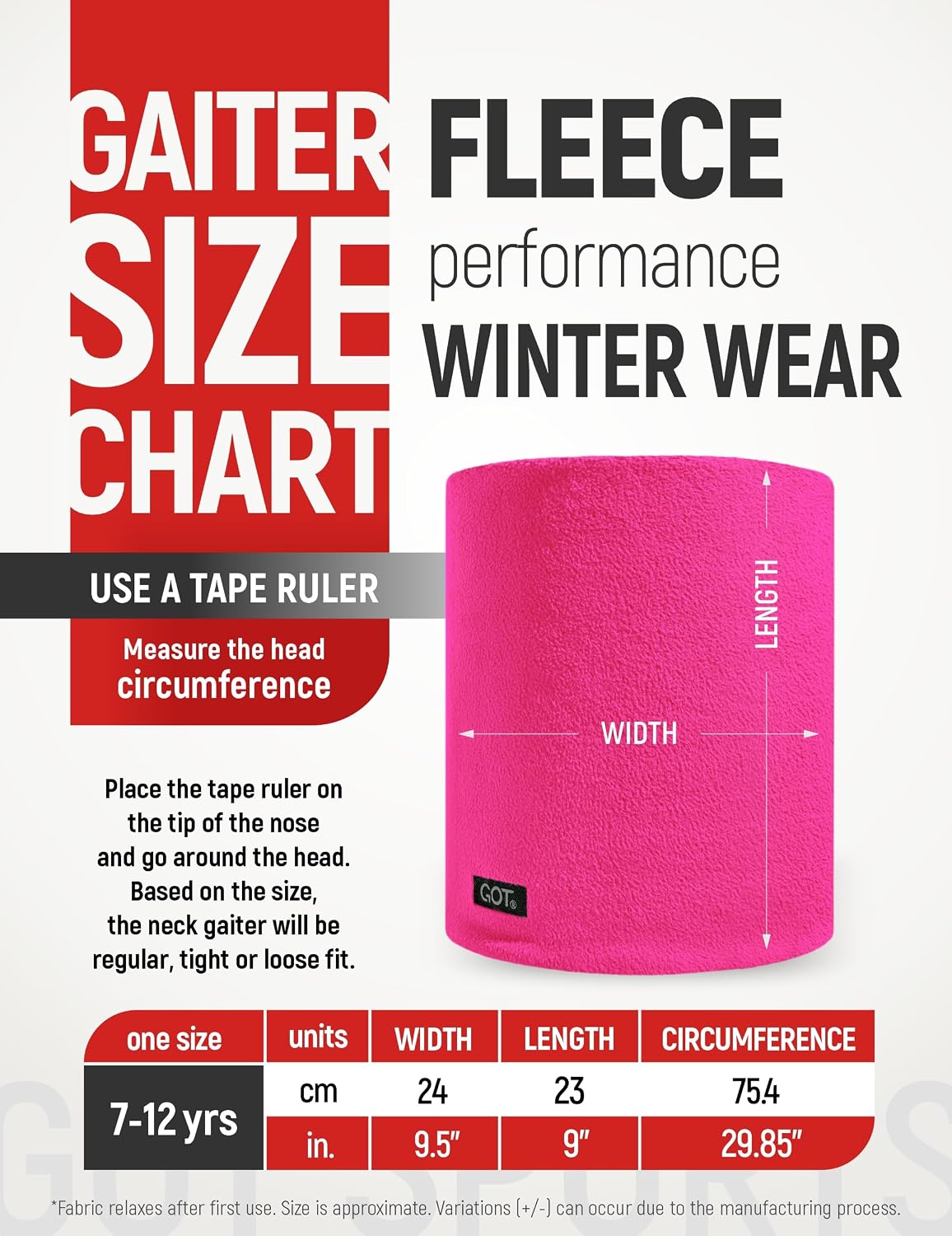 Kids Fleece Neck Warmer - Boys Girls Winter Scarf Neck Gaiter Scarf