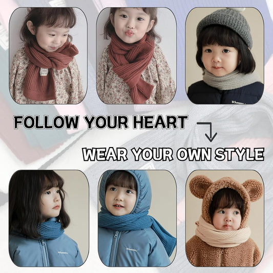 Peecabe Kids Knit Scarf Neck Warmer Soft Warm Winter Classic for Boys Girls