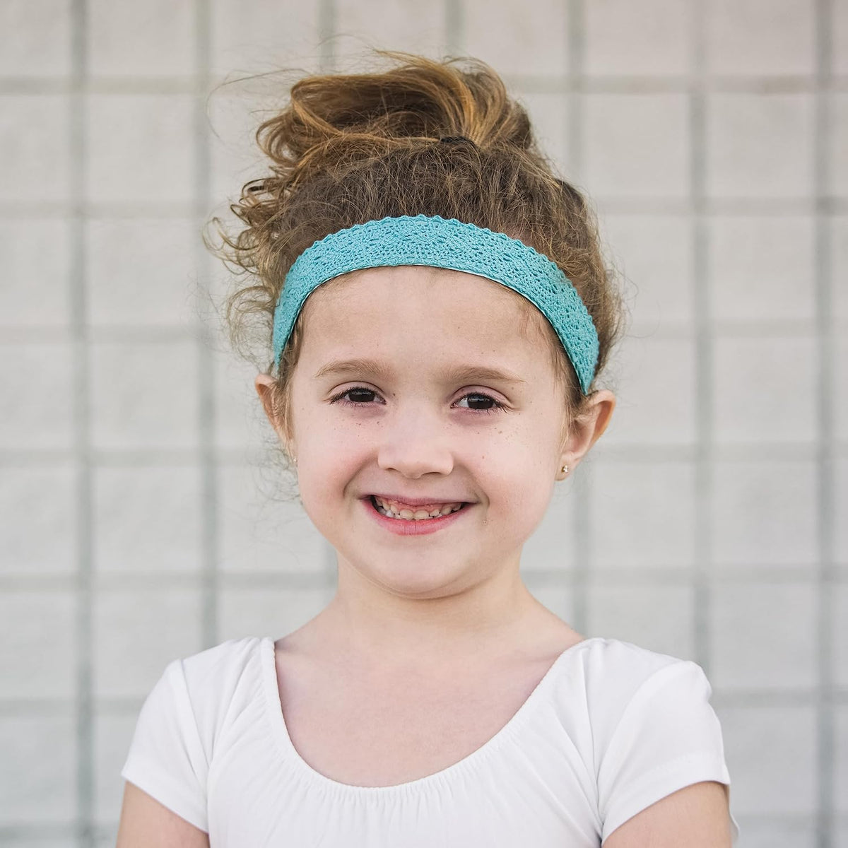FROG SAC 5 Lace Headbands for Girls, Adjustable No Slip Stretch Elastic Girl Headband, Dressy Pastel Lacy Headwraps, Cute Plain Solid Color Hair Accessories for Kids Easter Basket Stuffers