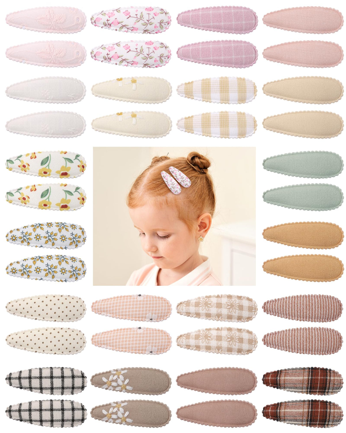 doboi Toddler Hair Clips for Girls Baby Barrettes-40PCS Pastel Floral