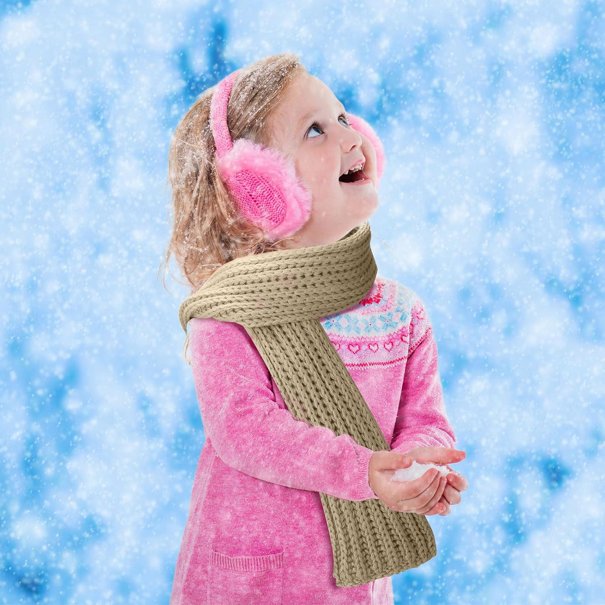 Liitrsh 24 Pcs Kids Scarf Bulk, 47 Inch Long Toddlers Winter Knitted Scarf Thick Warm Neck Warmer Scarves for Girls and Boys