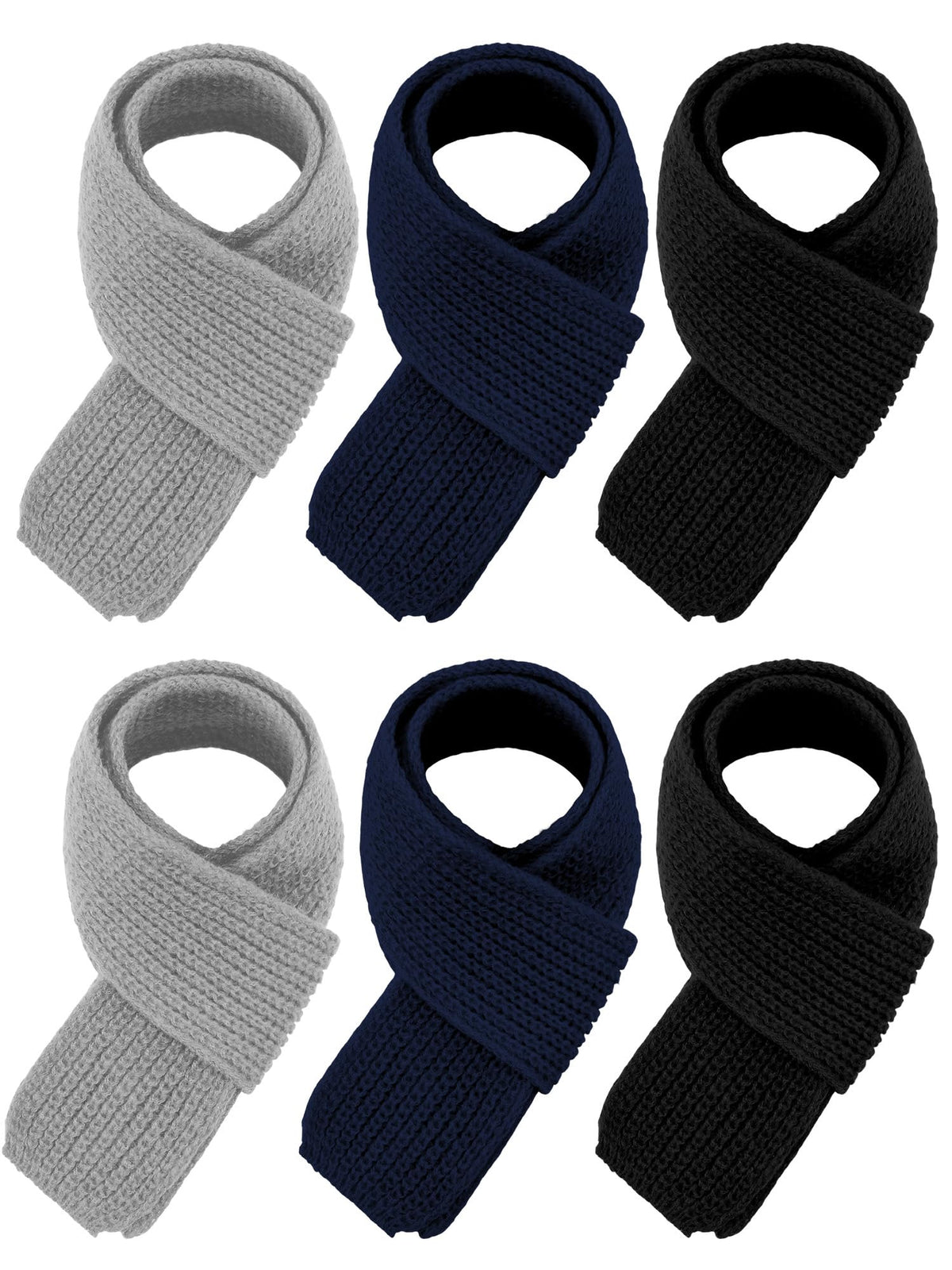 Fourluoo 3 Pcs Kids Winter Knitted Scarves Boys Girls Winter Knitted Scarves Suitable for Keeping the Neck Warm for Children