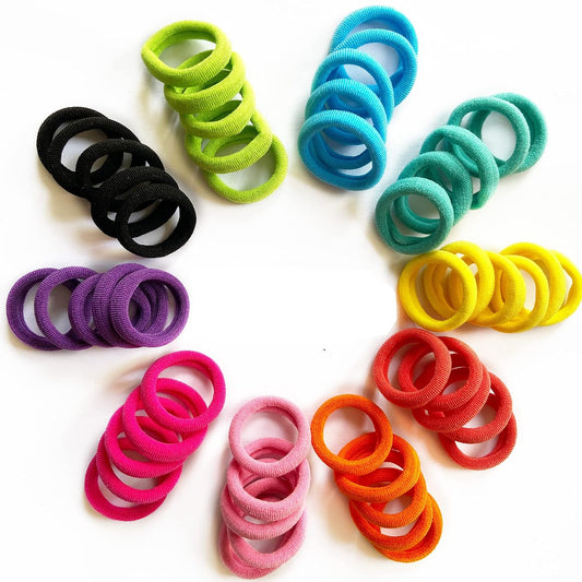100 Pcs Baby Hair Ties, Cotton Ponytail Holders, No Damage Elastics