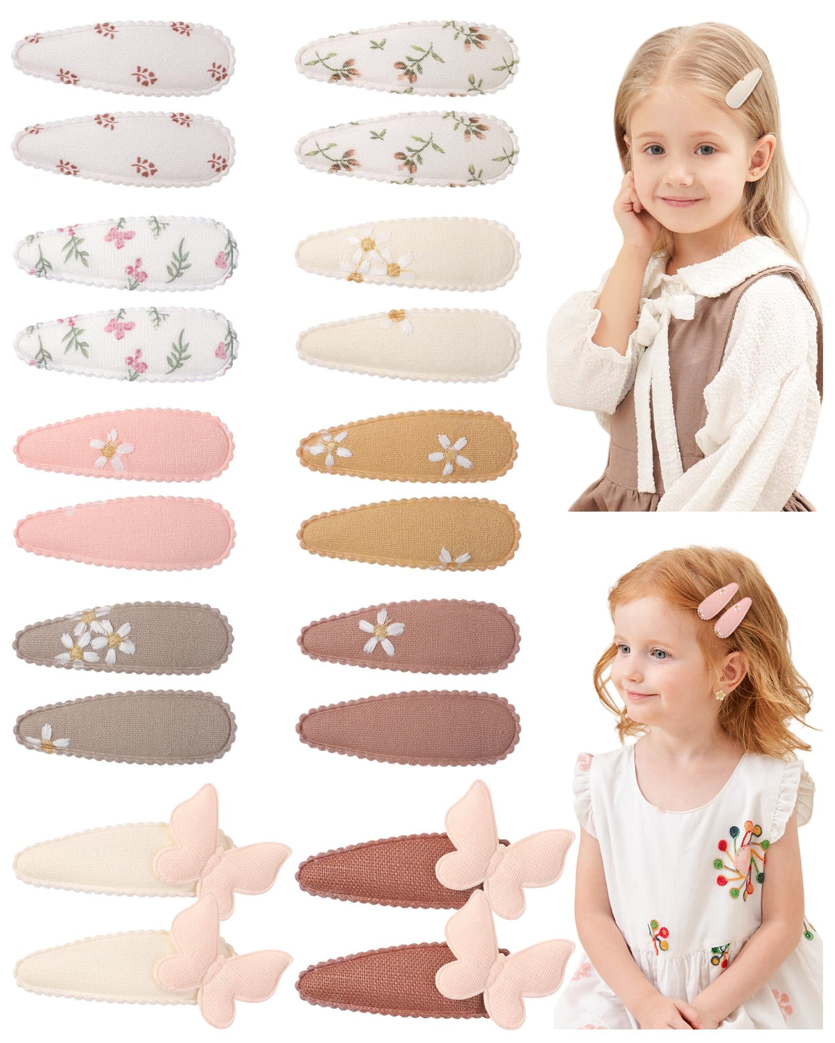 doboi Toddler Hair Clips for Girls Baby Barrettes-40PCS Pastel Floral