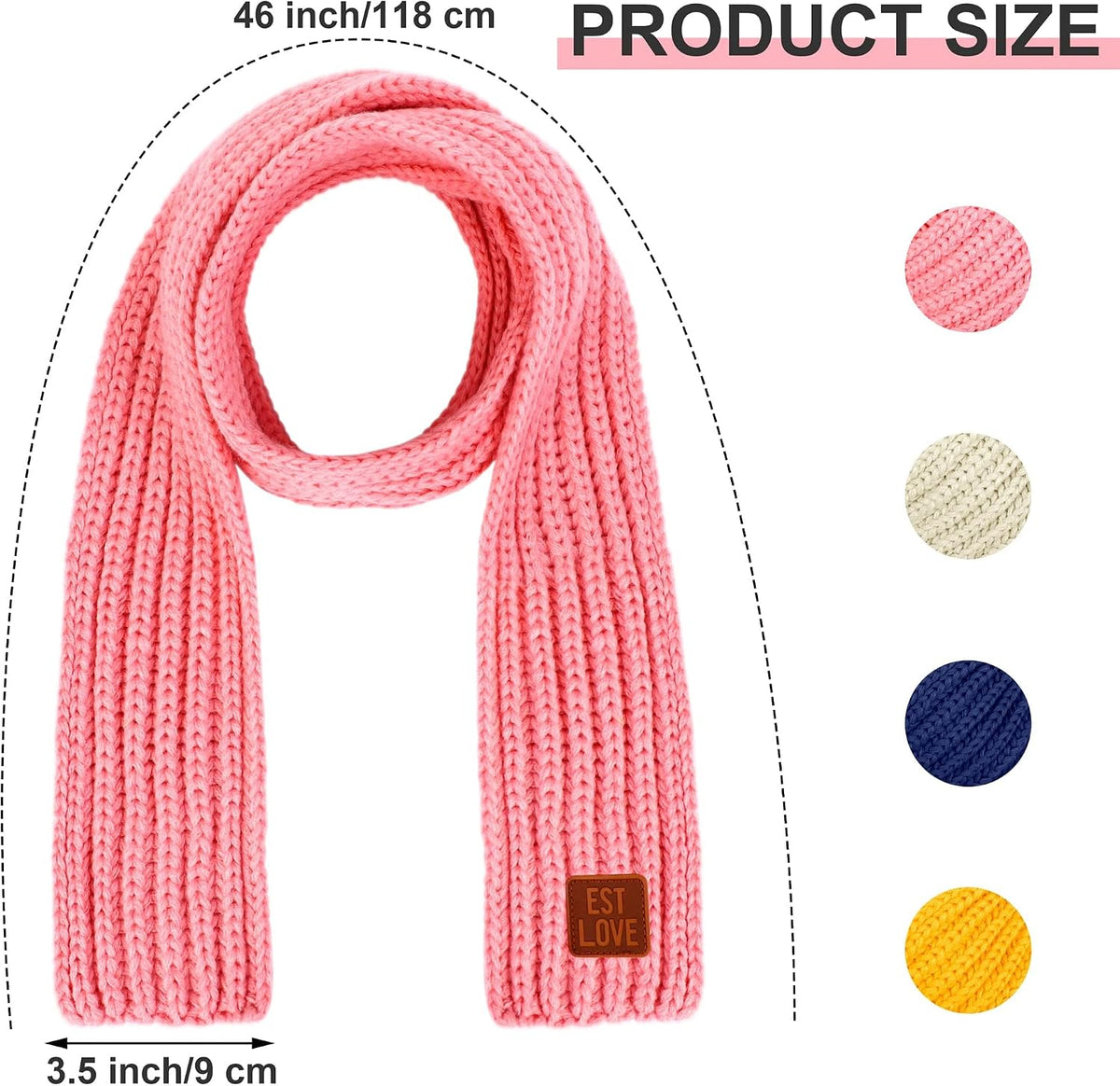 4 Pieces Kids Scarf Winter Knitted Kids Scarves Solid Color Neck Warmer for Children