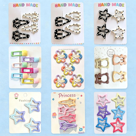 (40 Pcs) Super Cute Girls Hairpin, Mini Size Polka Dot Heart Floral Flower Bowknot Star Hairpin Baby Girl Hair Clips Decoration Salon Hairstyle Hairdressing for Little Kids or Doll-Mix 2