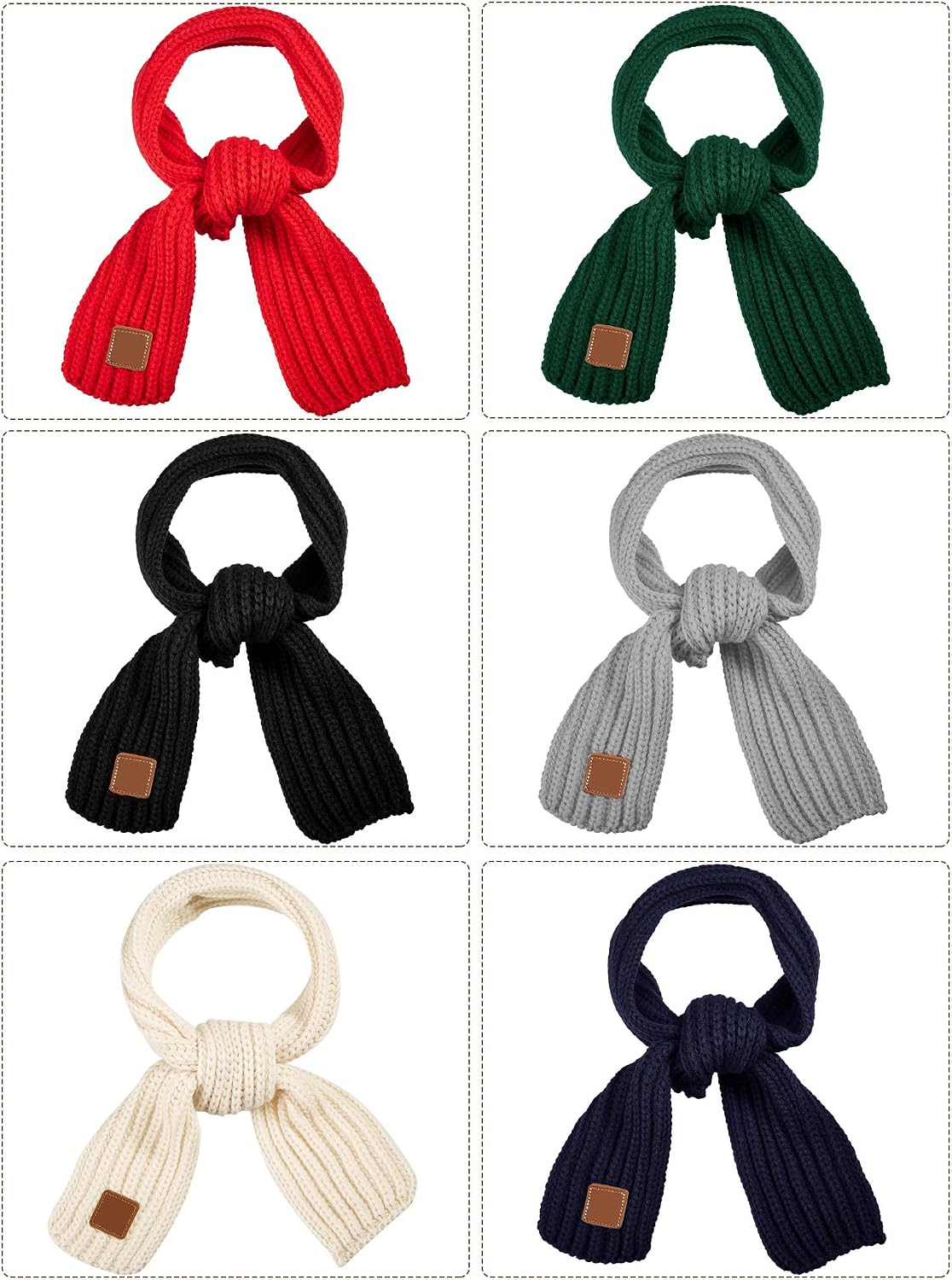 SATINIOR 6 Pcs Winter Kids Scarves Toddler Knit Neck Warmers