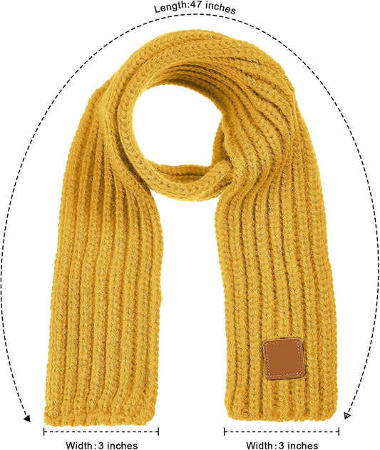 Zhanmai 2 Pcs Toddler Scarf Kids Warm Set Winter Knit Scarves Soft Neck Warmer for Boys Girls Children