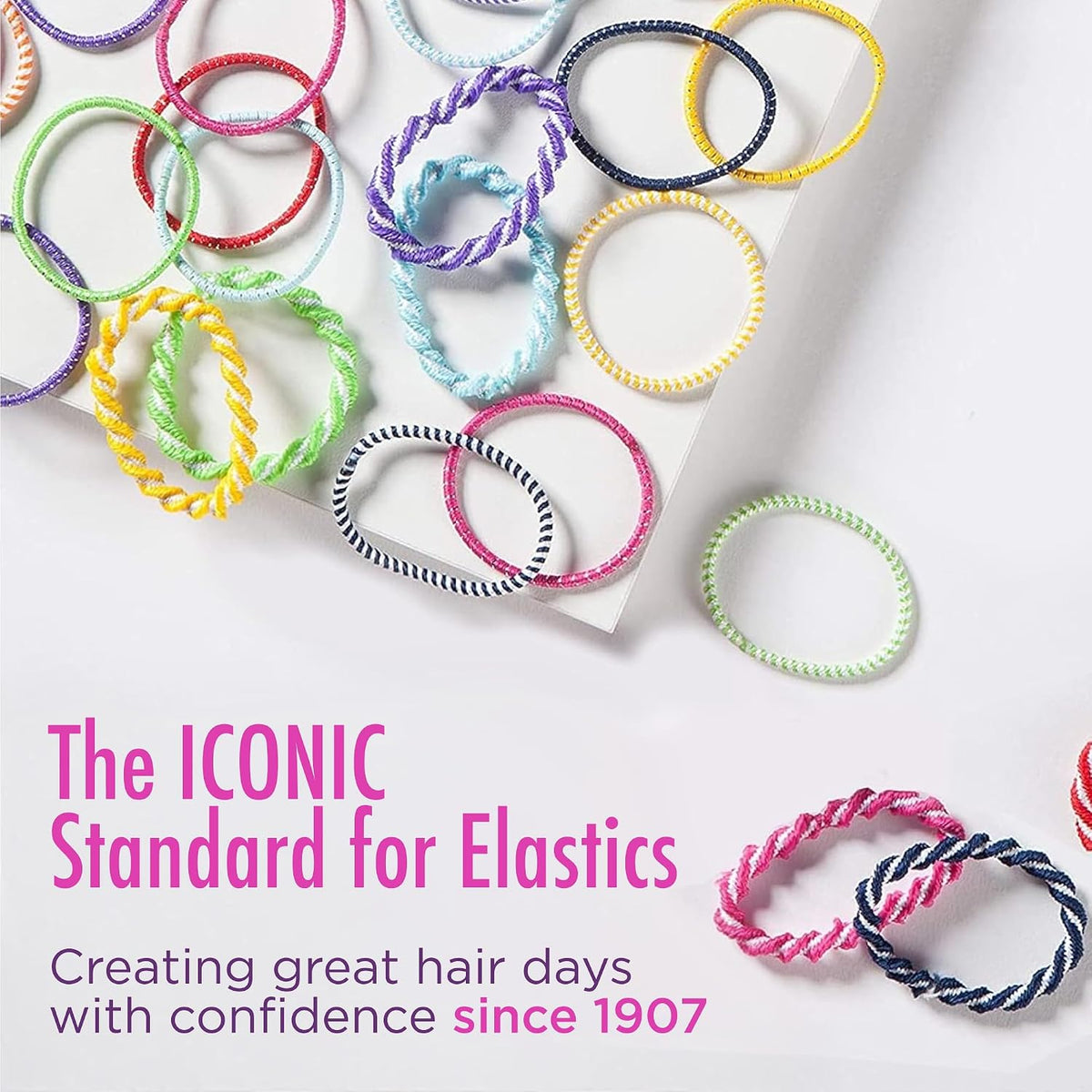 Goody Kids Ouchless Elastic Hair Ties, 60 Ct, Assorted Colors, Pain-Free