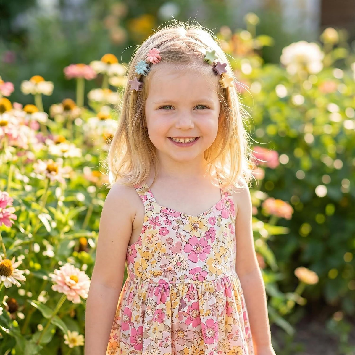 100 Pcs Mini Hair Clips for Girls, Cute Pastel Flower & Animal Design Clips, Durable Plastic Hair Accessories for Toddlers and Kids