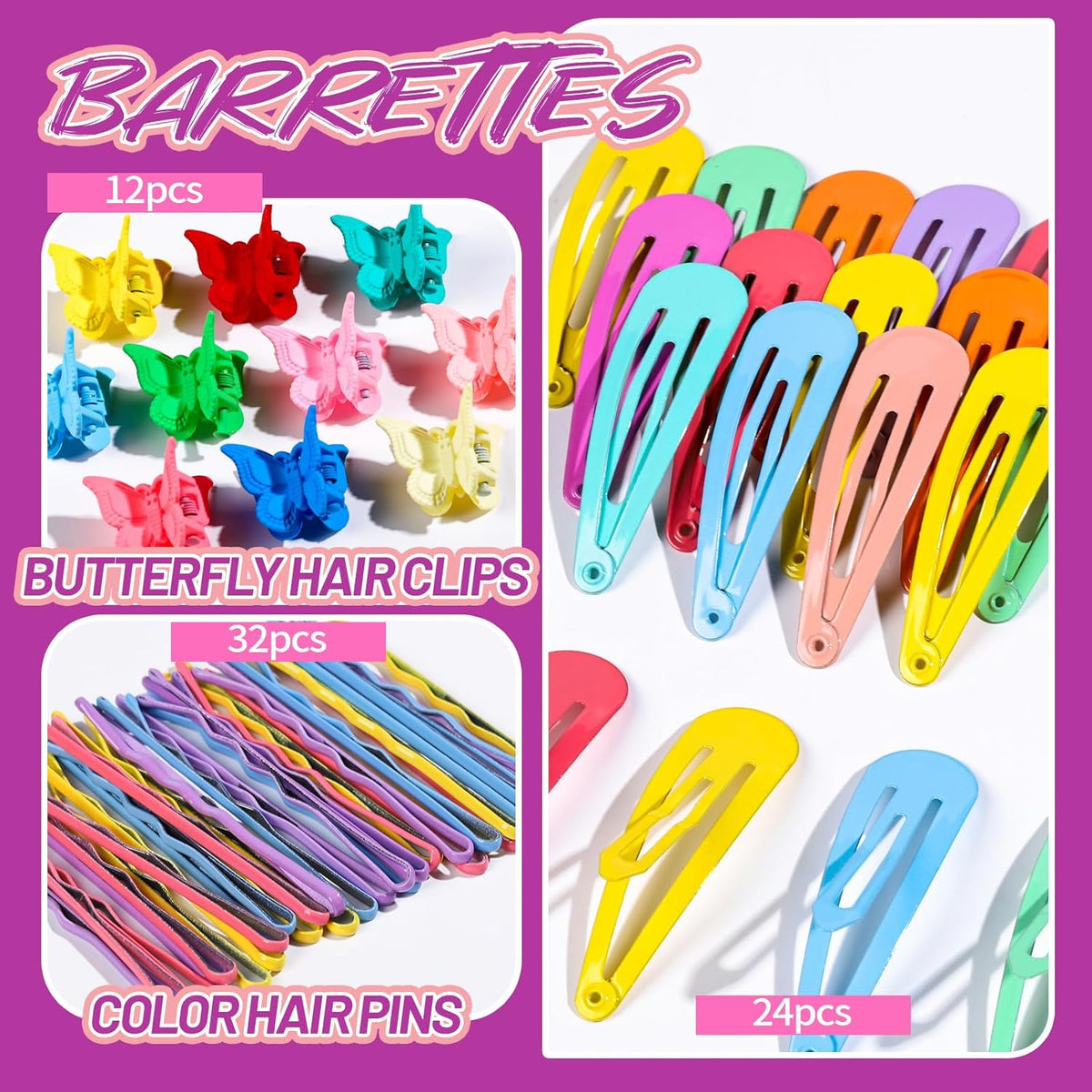 Teenitor Hair Accessories for Girls Colorful Hair Rubber Bands Hair Ties