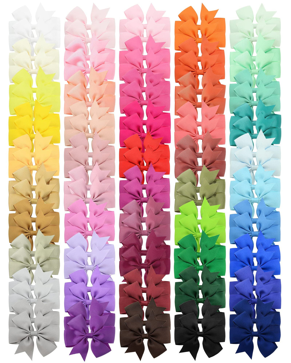 Choicbaby 60pcs 3 Inches Grosgrain Ribbon Hair Bows for Baby Girls Toddler
