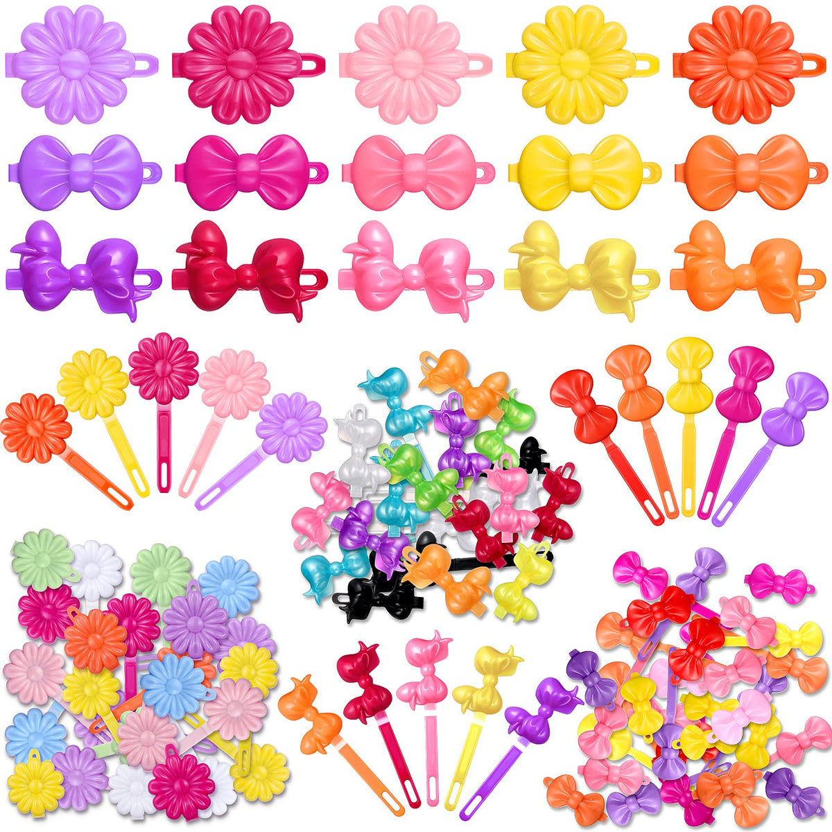 Janinka 72 Pcs Hinge Barrettes for Toddler Girls,Classic,Multicolor