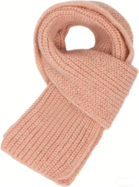 INOGIH Kids Winter Soft Warmer Knit Scarf Fashion Solid Color Toddler Baby Scarves Neck Warmer for Boys Girls