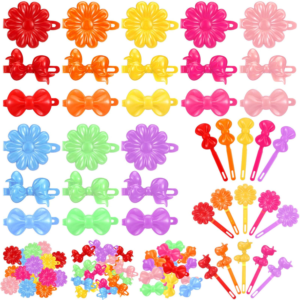Janinka 72 Pcs Hinge Barrettes for Toddler Girls,Classic,Multicolor