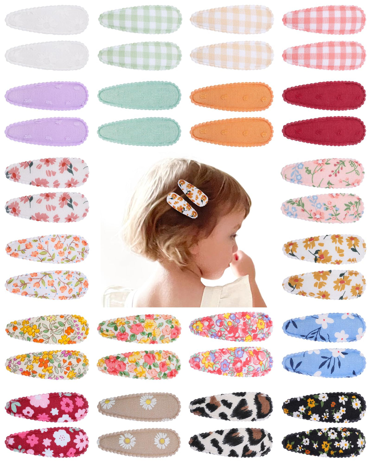 doboi Toddler Hair Clips for Girls Baby Barrettes-40PCS Pastel Floral