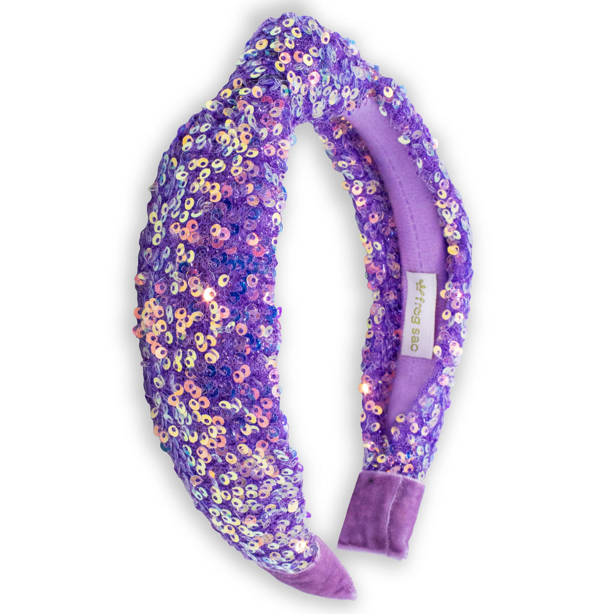 FROG SAC Knotted Headbands for Girls - Rainbow Sequin Knot Head Bands for Kids, Sparkly Toddler Headband, Sparkle Beaded Hair Band Accessories, Easter Basket Fillers Stocking Stuffers
