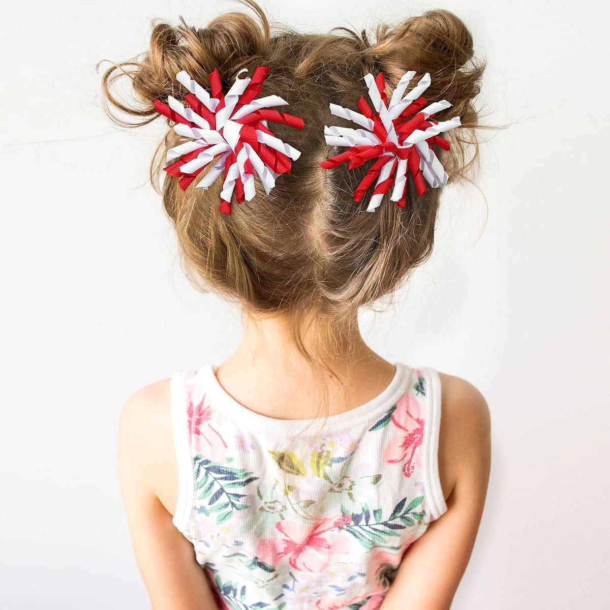2pcs Red Toddler Korker Bow Hair Clip Pigtail Bow Hair Accessories for Girl