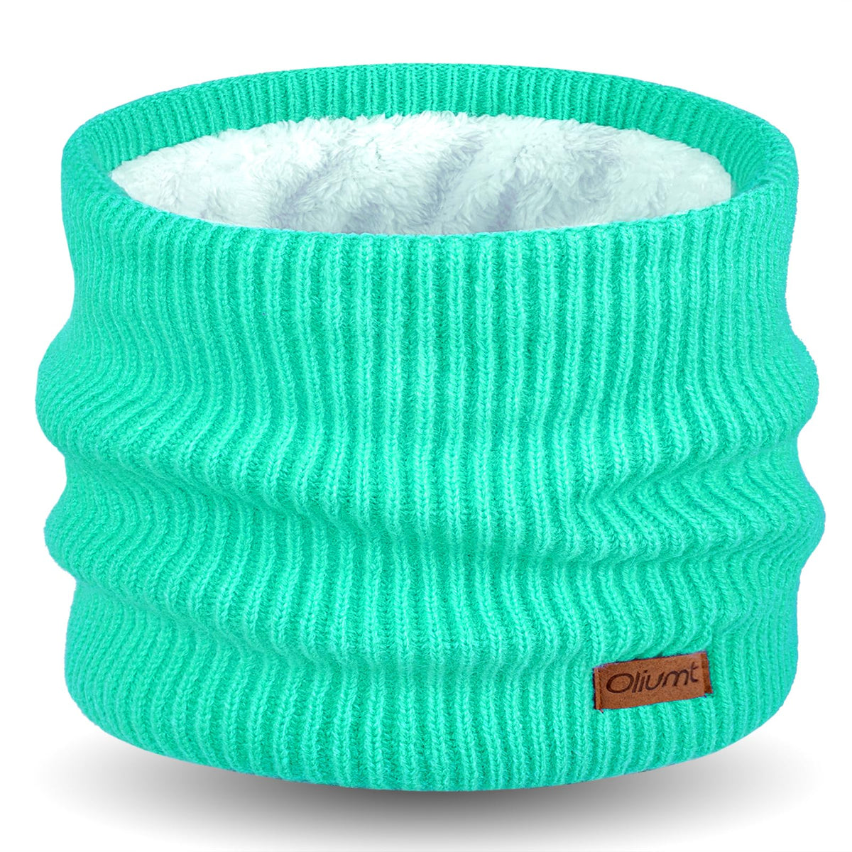 Kids Neck Warmer Winter Neck Gaiters Knitted Infinity Scarf for Boys Girls Fleece Lined Ski Mask for Cold Weather