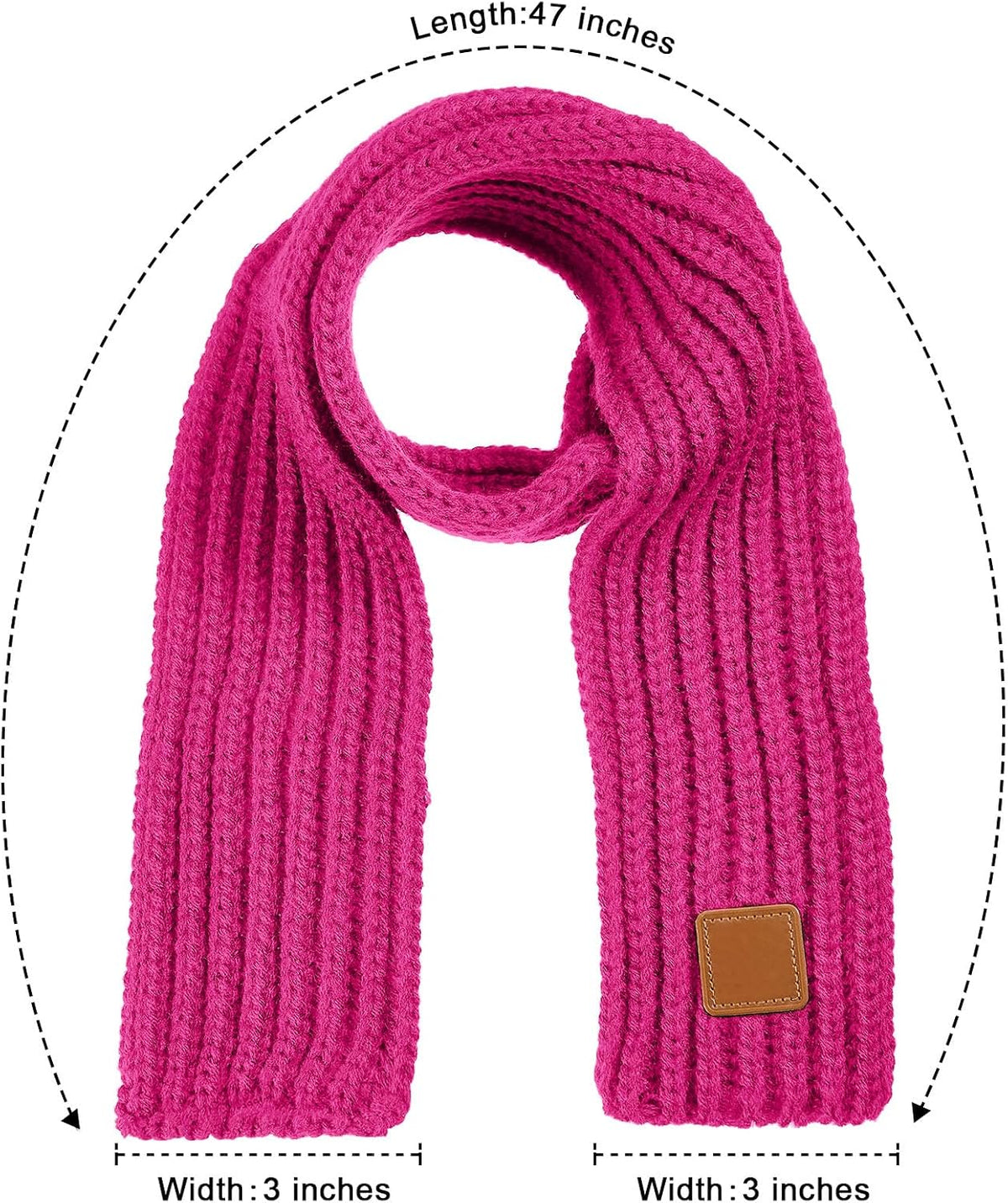 Zhanmai 2 Pcs Toddler Scarf Kids Warm Set Winter Knit Scarves Soft Neck Warmer for Boys Girls Children