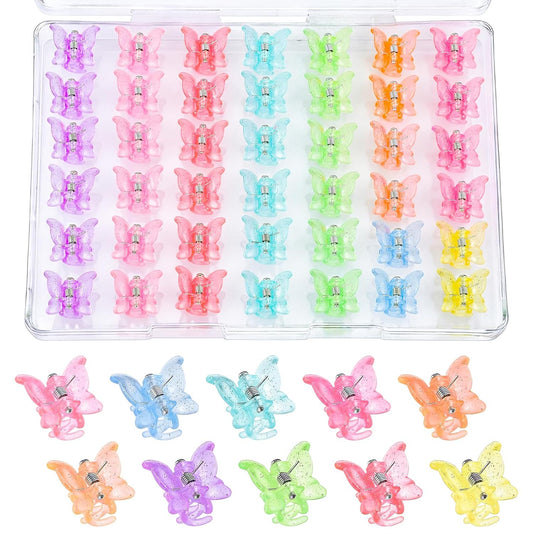 80Pcs 0.6In Mini Butterfly Hair Claw Clips for Girls Women Small Barrettes