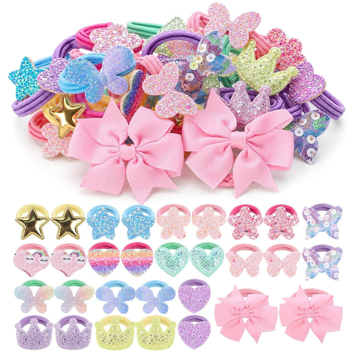 30pcs Toddler Hair Ties for Girls Baby Hair Ties Elastic Hair Scrunchies