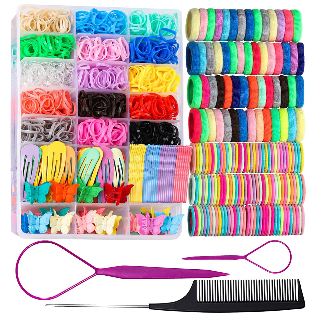 Teenitor Hair Accessories for Girls Colorful Hair Rubber Bands Hair Ties